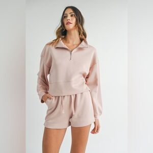 MABLE Half Zip Sweatshirt and Shorts Set